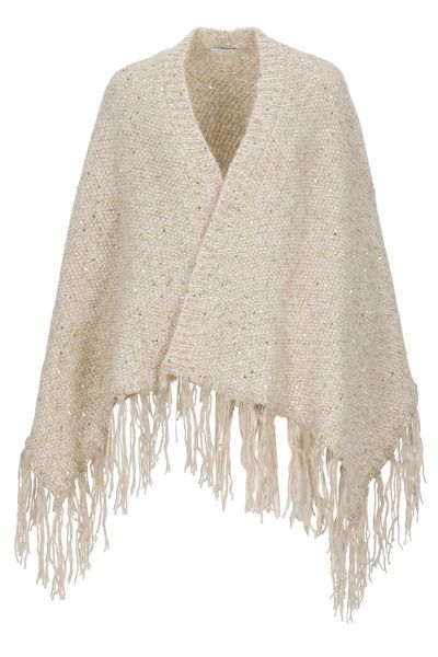 Peserico Fringe Sequin Cape