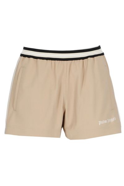 Palm Angels Logo Printed Striped Shorts