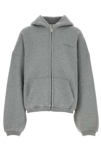 Alexander Wang Crystal Hotfix Zipped Hoodie