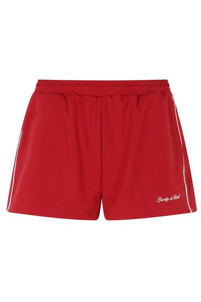 Sporty & Rich Logo Embroidered Track Shorts