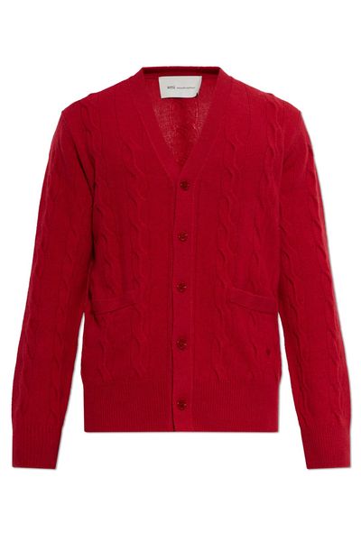 AMI Cable-Knit Buttoned Cardigan