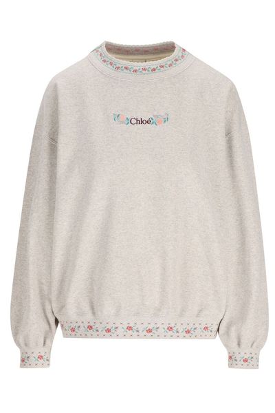 Chloé Floral Trim Knitted Sweater