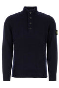 Stone Island Logo Patch Mock Neck Sweater