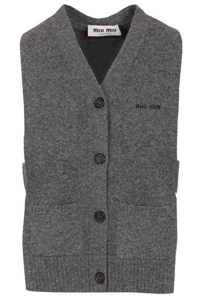 Miu Miu V-Neck Sleeveless Cardigan