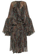 Etro Ruffled Paisley Dress