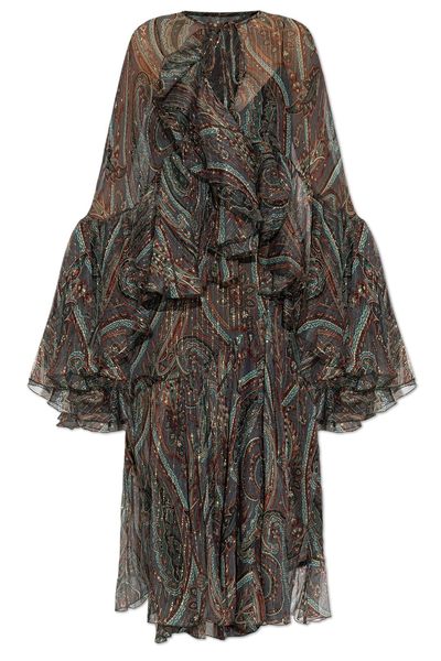 Etro Ruffled Paisley Dress