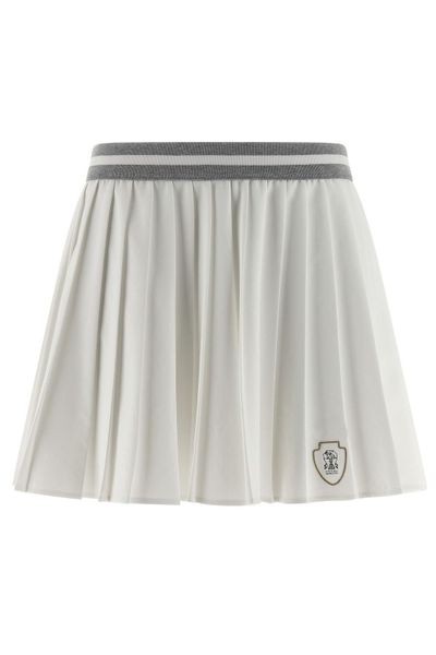 Brunello Cucinelli Logo Pleated Skirt