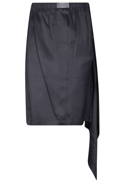 Courrèges Logo Patch Draped Midi Skirt