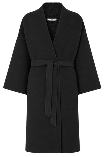 Fendi Belted Open-Front Coat