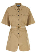 Prada Short-Sleeved Belted Jumpsuit