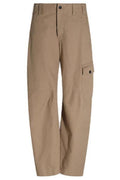 Brunello Cucinelli Logo Patch Barrel-Leg Pants