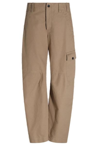 Brunello Cucinelli Logo Patch Barrel-Leg Pants
