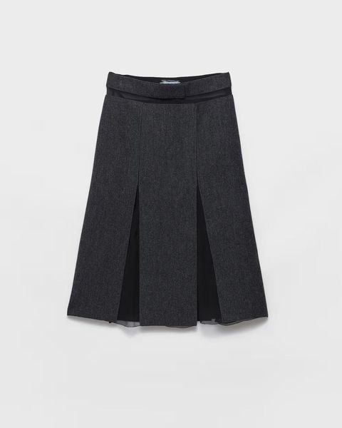Prada Box-Pleat Midi Skirt