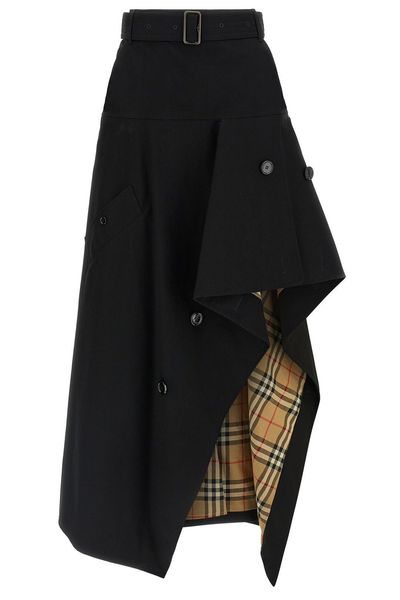 Burberry Belted Asymmetric Trench Skirt