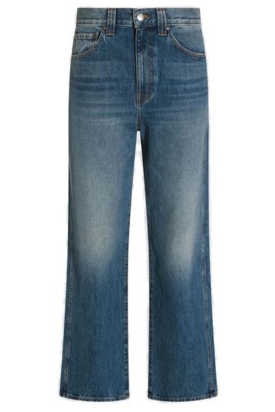 Khaite Logo Patch Straight Leg Jeans