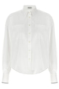 Brunello Cucinelli Shiny Cuff Stretched Poplin Shirt