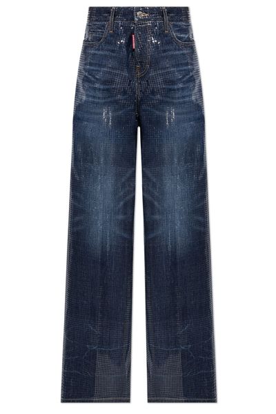 Dsquared2 Sequin Wide-Leg Jeans