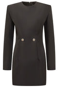 Versace Button Detailed Long-Sleeved Dress