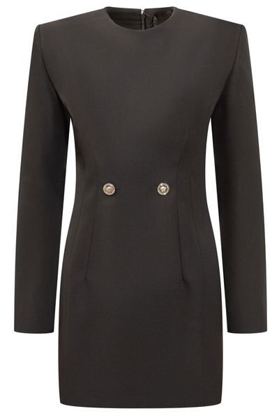 Versace Button Detailed Long-Sleeved Dress