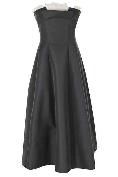 Alberta Ferretti Strapless Mikado Gown