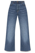 Chloé Logo Embroidered Wide-Leg Jeans
