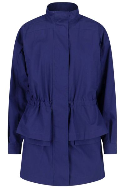 Fendi High-Neck Drawstring Waist Poplin Parka