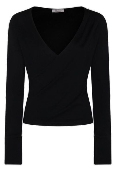 Max Mara Mxpadagio V-Neck Long-Sleeved Top