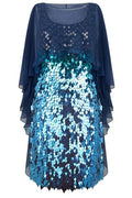 Alberta Ferretti Sequined Cape Dress