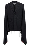 Junya Watanabe Frayed Hem Wide Sleeved Cape