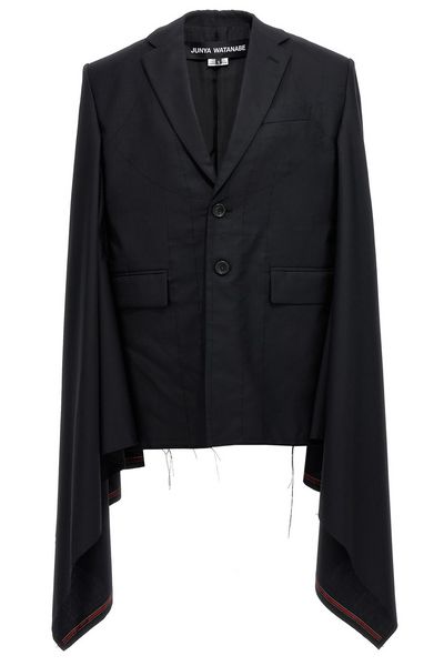Junya Watanabe Frayed Hem Wide Sleeved Cape