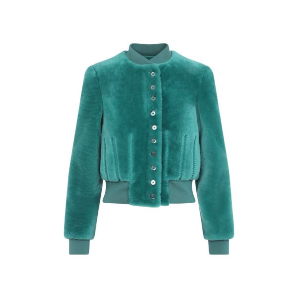 Alexander McQueen Long Sleeved Buttoned Fur Jacket