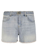 TWINSET Belted Denim Shorts