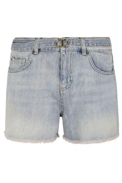 TWINSET Belted Denim Shorts