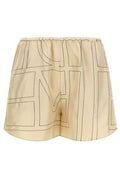 Totême Monogram-Print Satin Shorts