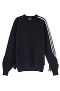 Y-3 Knitted 3-Stripes Fringed Jumper