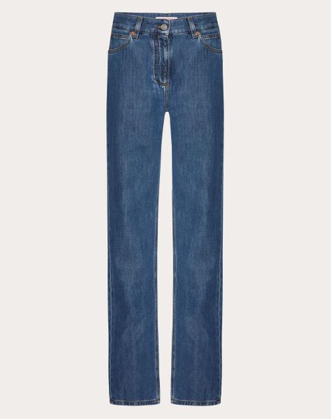 Valentino Mid-Rise Straight Leg Jeans