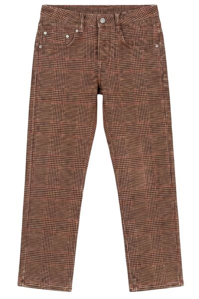 R13 Checked Straight-Leg Jeans