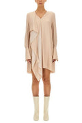 Fendi V-Neck Draped Asymmetric Dress
