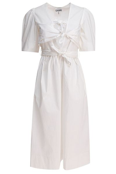 Ganni Tie Strap Midi Dress