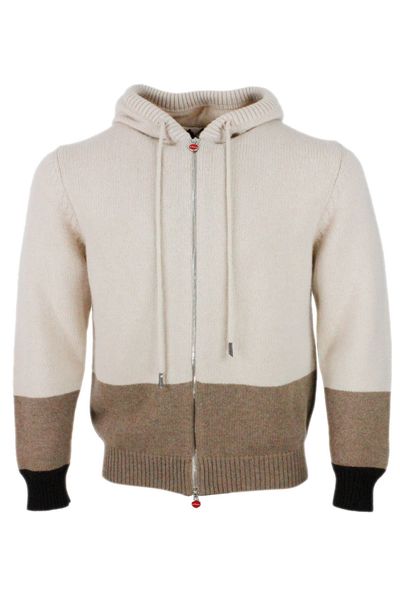 Kiton Zip-Up Hooded Cardigan