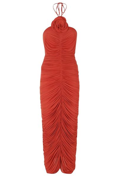 Magda Butrym Floral Ruched Halterneck Dress
