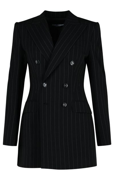 Dolce & Gabbana Double-Breasted Pinstriped Blazer