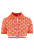 Gucci Monogrammed Cropped Knit Shirt