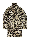 Givenchy Scarf-Detailed Leopard Jacquard Cocoon Coat