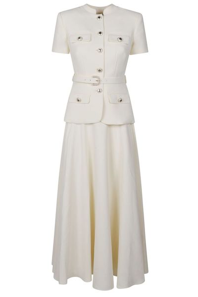 Self-Portrait Crepe Tailored Midi Dress
