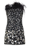 Alberta Ferretti Feather Trim Embellished Top