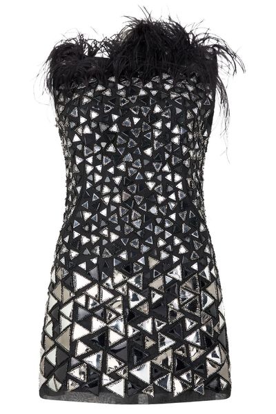 Alberta Ferretti Feather Trim Embellished Top