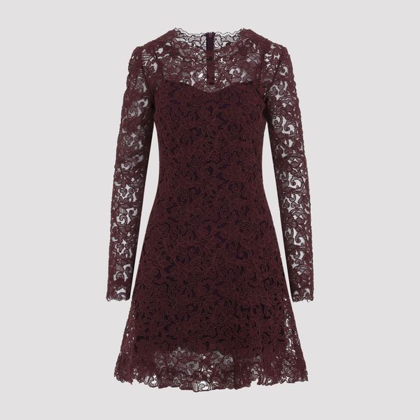 Ermanno Scervino Lace Long-Sleeve Mini Dress