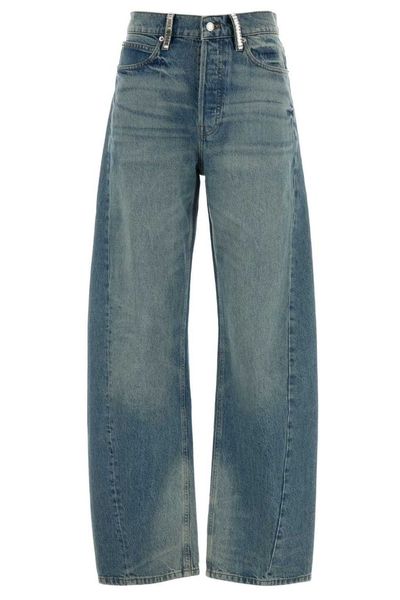 Alexander Wang Float Crystal Belt-Loop Jeans