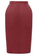 Saint Laurent High-Waisted Leather Midi Skirt